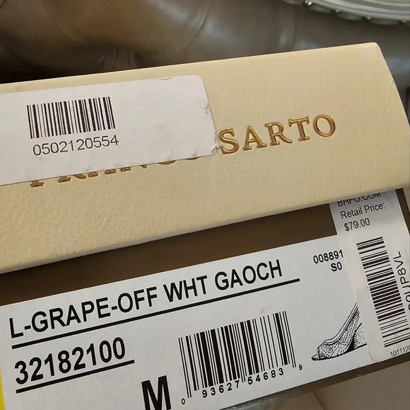 Franco Sarto Wedges Open Toe  Sandals Platform Leather Off White Size 8 - Picture 4 of 6